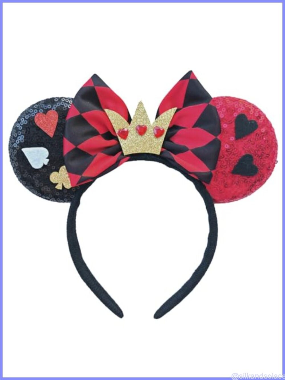 Red Queen Sequin Headband Adult Halloween Costume Cosplay Hair Accessory